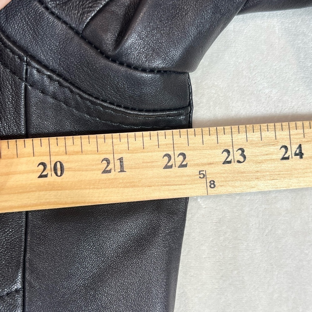 Hugo Boss EU40 US M 100% Leather Soft Lambskin Moto Biker Jacket Plaid Lined R4 - Picture 11 of 12